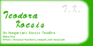 teodora kocsis business card
