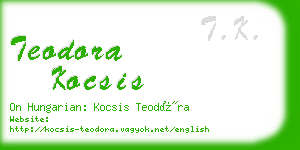 teodora kocsis business card